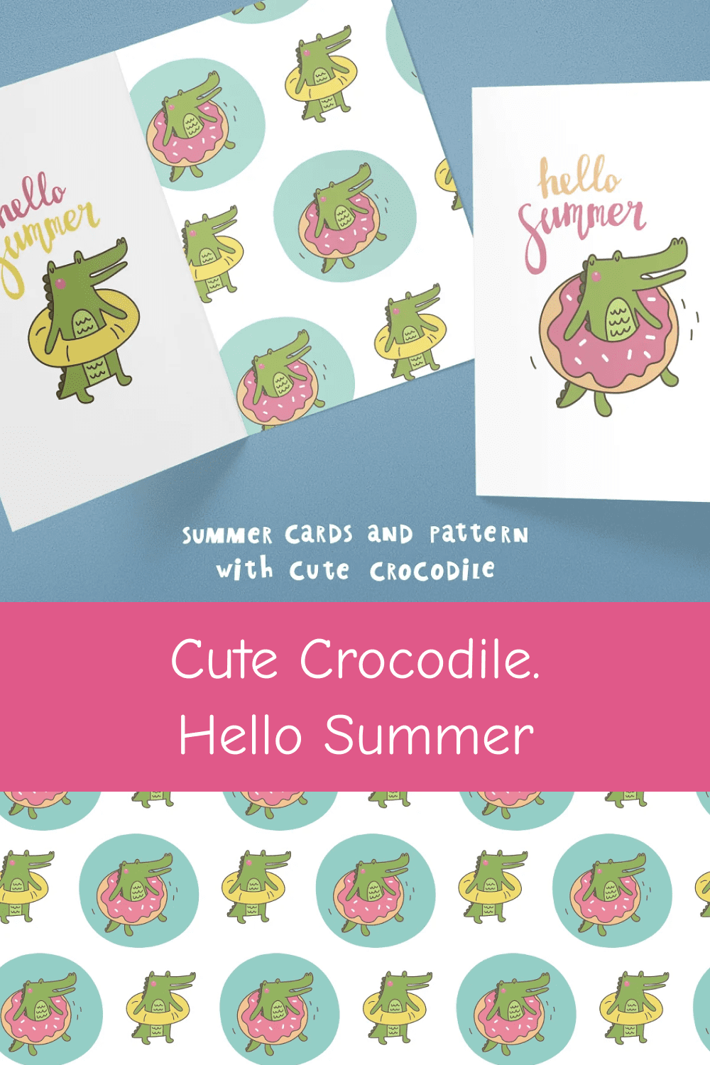 Cute Crocodile. Hello Summer.