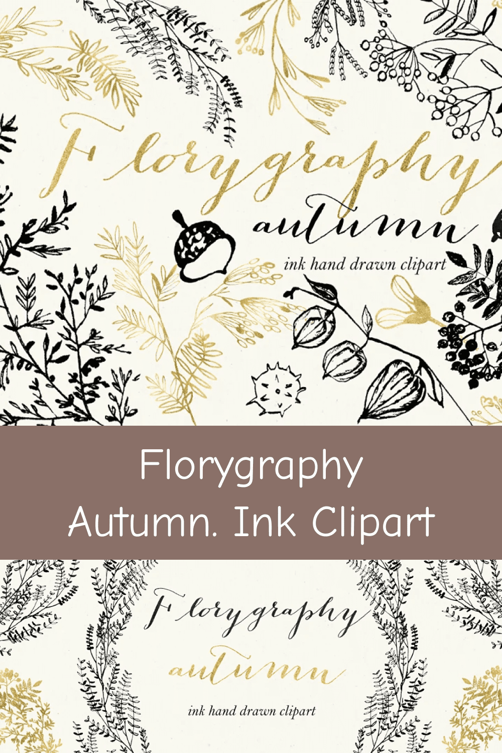 04 florygraphy. autumn. ink clipart 1000h1500