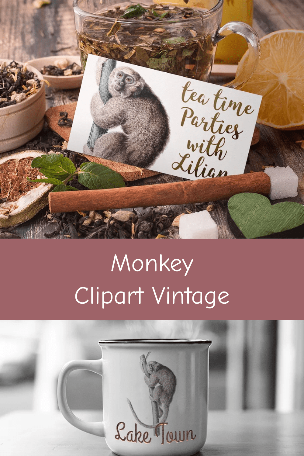 Monkey Clipart Vintage.