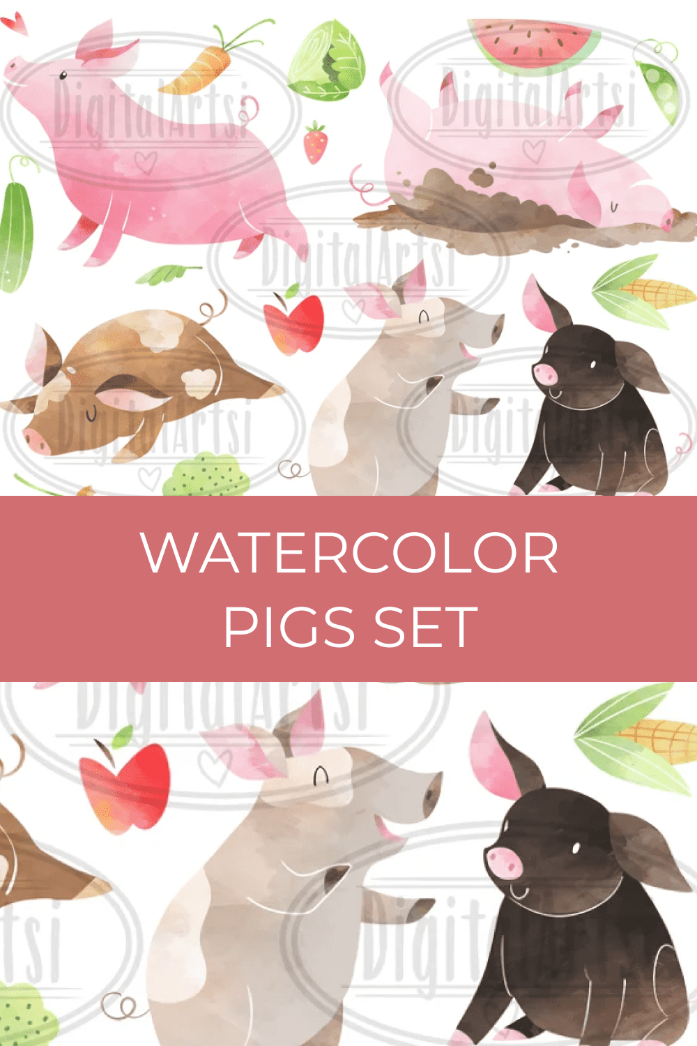 04 watercolor pigs set 1000h1500
