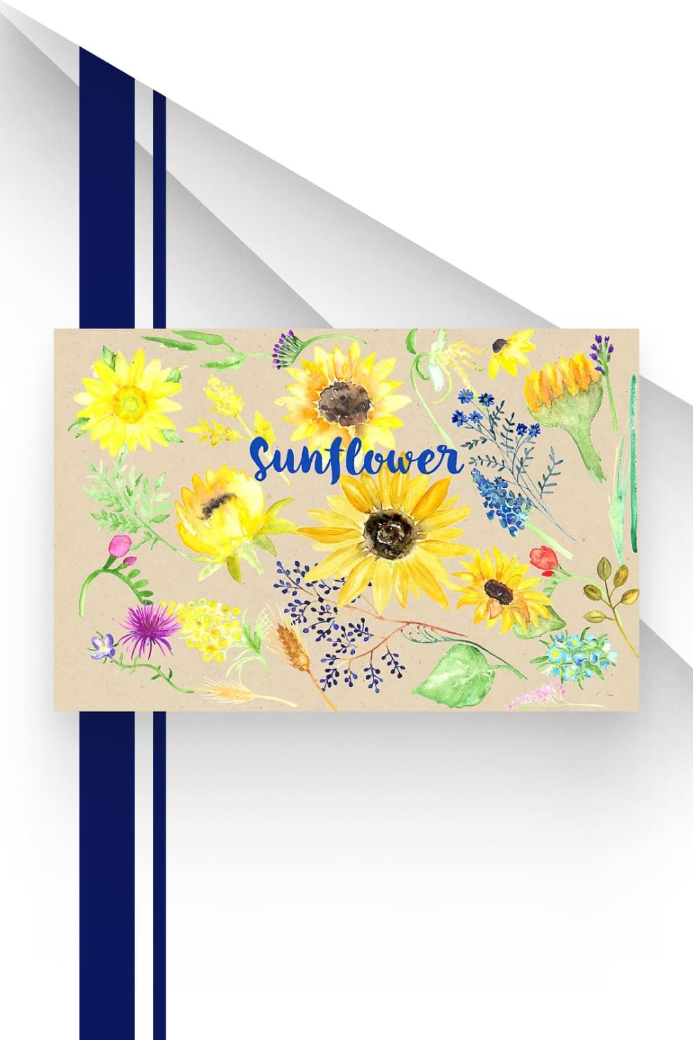 Sunflower Watercolor Clip Art.