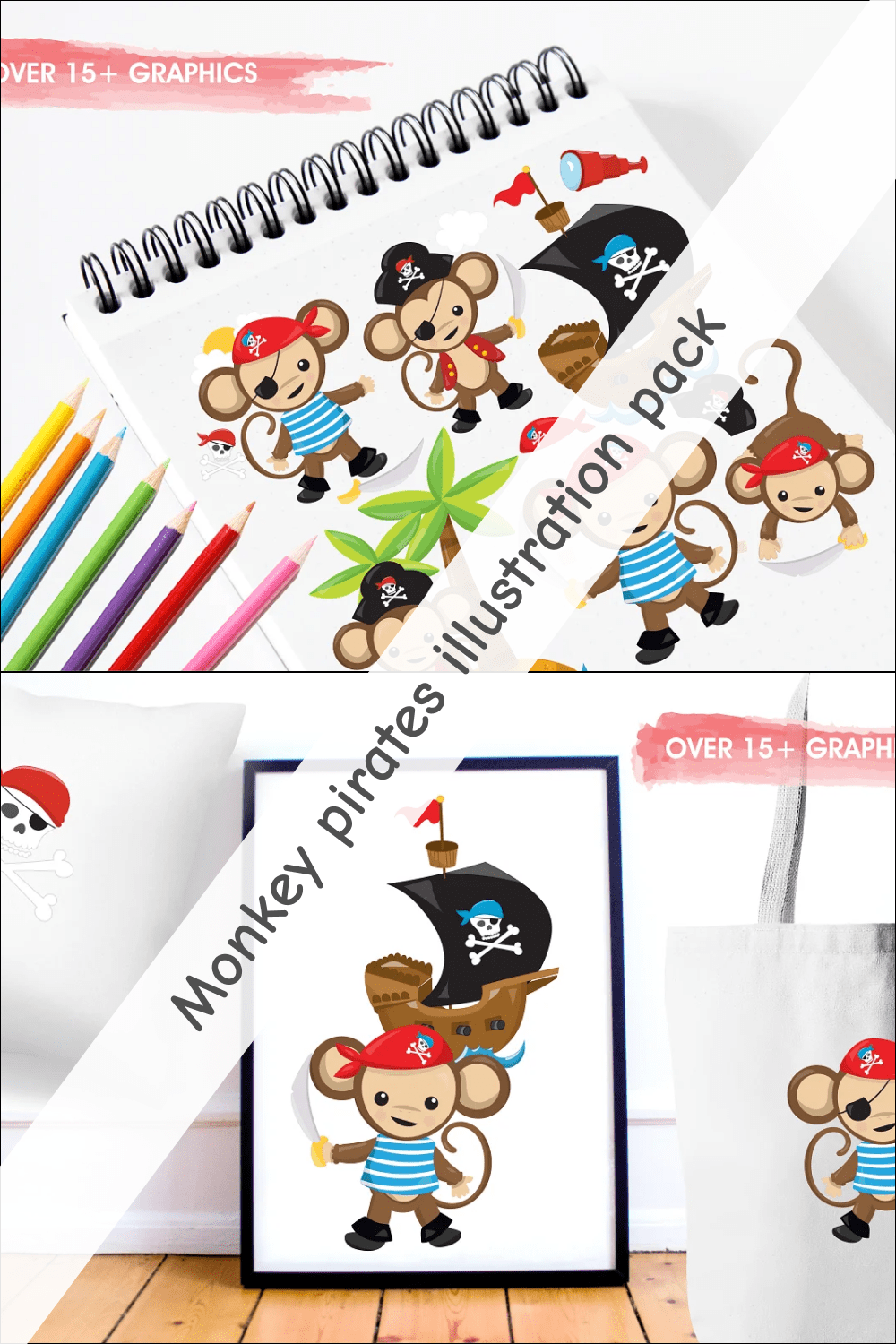 05 monkey pirates illustration pack 1000x1500 1