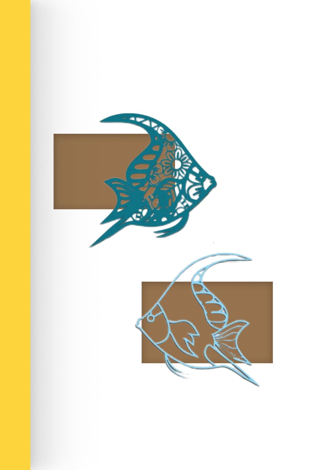 3D Layered Fish Mandala SVG 3 Layers.