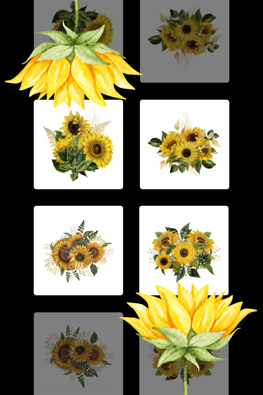 Gold Sunflower Bouquets.