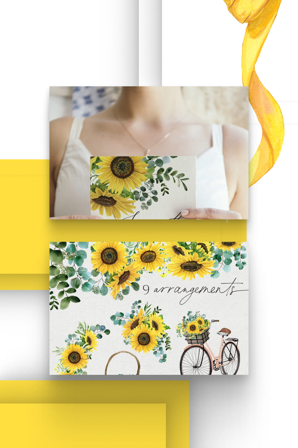 Sunflower Eucalyptus//Watercolor Set.