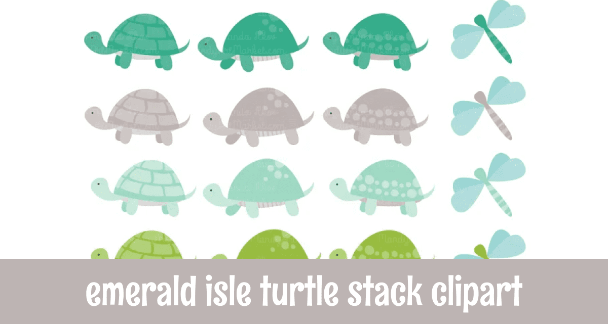 Emerald Isle Turtle Stack Clipart – MasterBundles