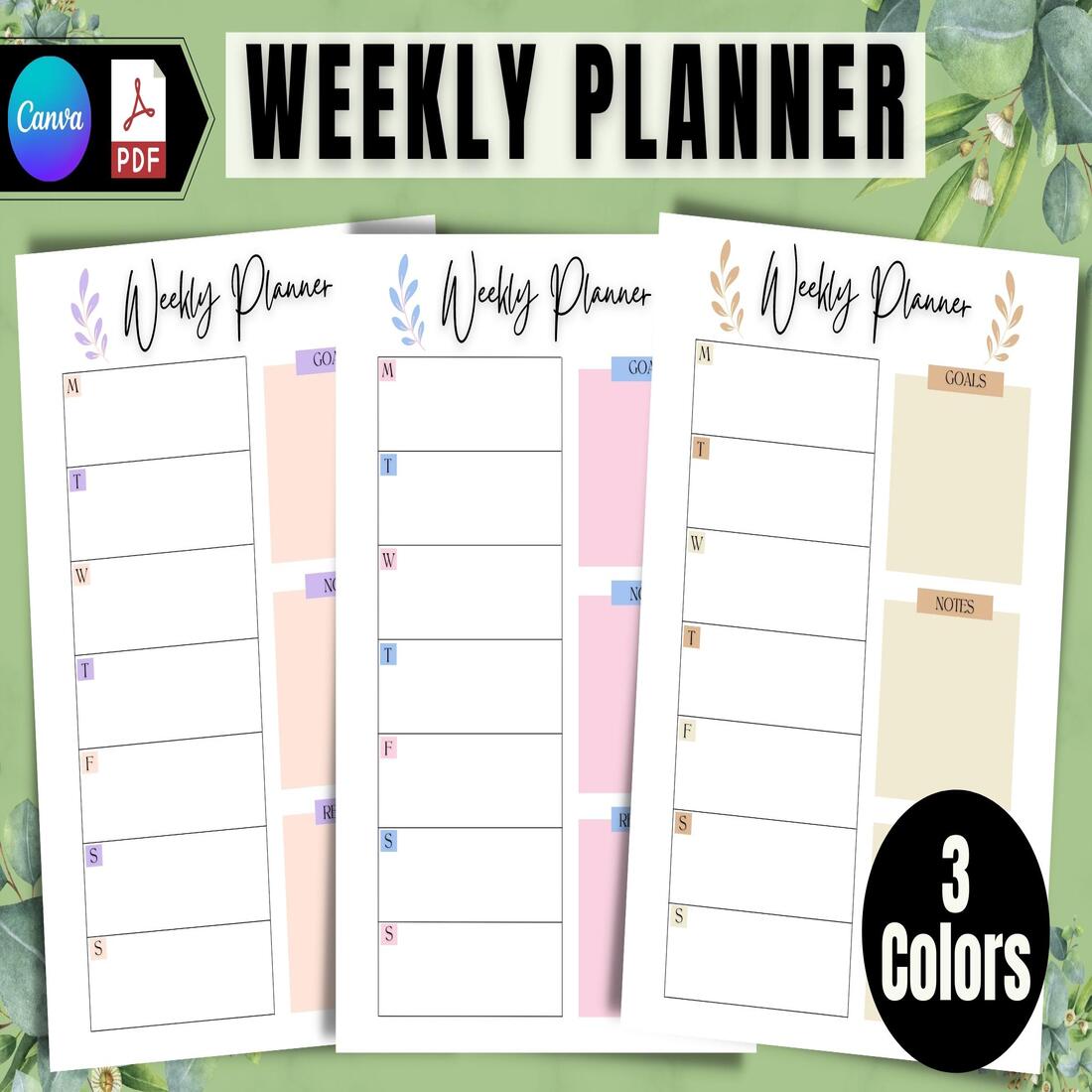 Weekly Planner Printable, Weekly Goal Planner, Weekly To-Do List, Weekly Habit Tracker