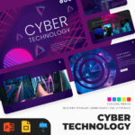 Cyber Technology Presentstion: 50 Slides PPTX, KEY, Google Slides main cover.