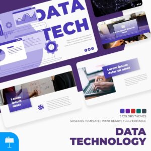 Data Technology Keynote Template main cover.