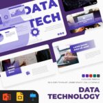 Data Technology Presentstion: 50 Slides PPTX, KEY, Google Slides main cover.
