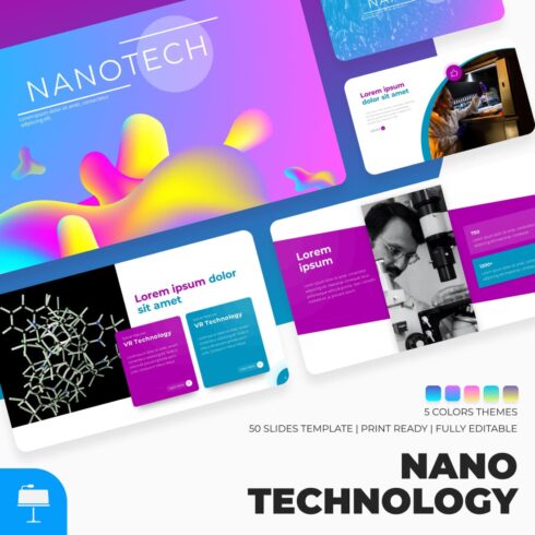 Nano Technology Keynote Template main cover.