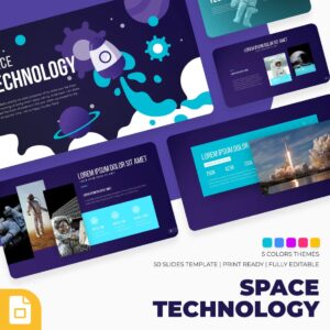 Space Technology Google Slides Theme main cover.