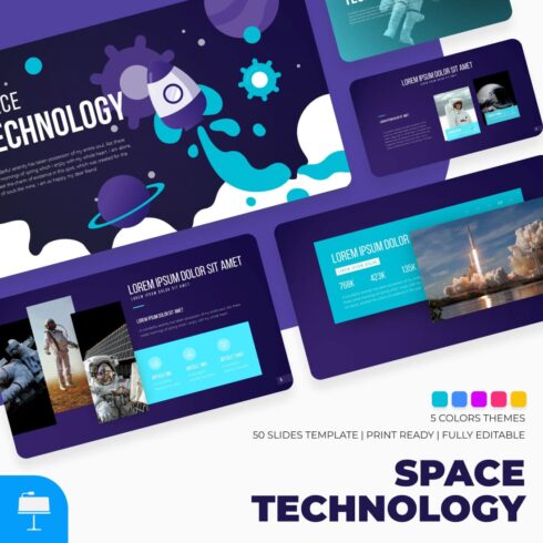 Space Technology Keynote Template main cover.