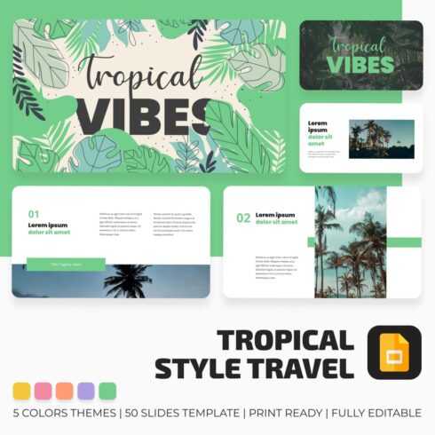 Tropical Google Slides Theme main cover.