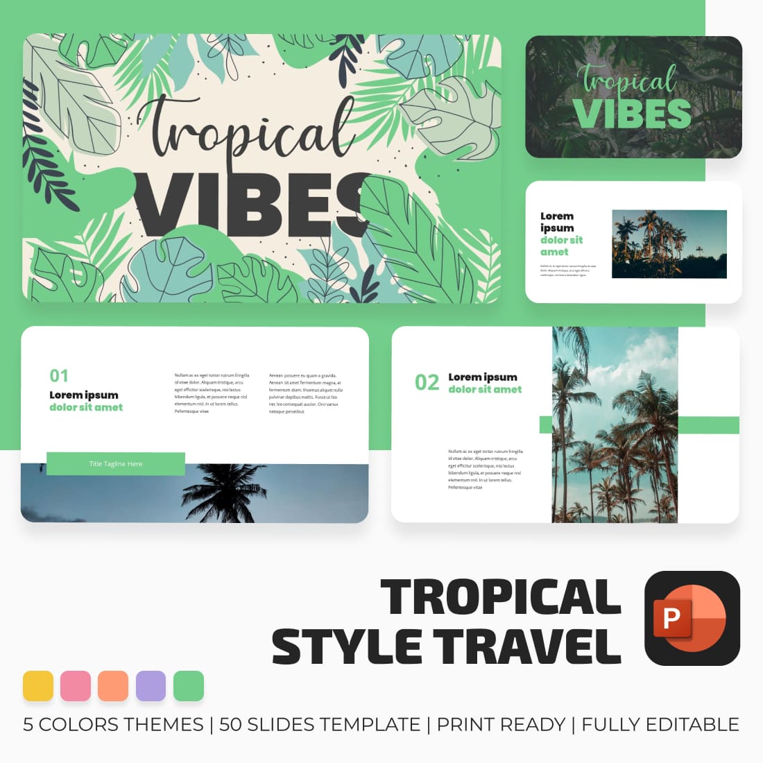 Tropical PowerPoint Template main cover.