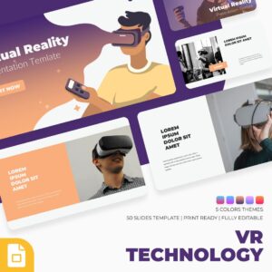 VR Technology Google Slides Theme main cover.