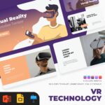 VR Technology Presentstion: 50 Slides PPTX, KEY, Google Slides main cover.