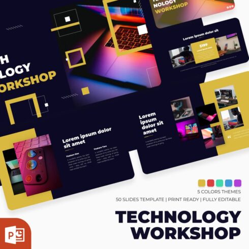 WorkshopTechnology PowerPoint Template main cover.