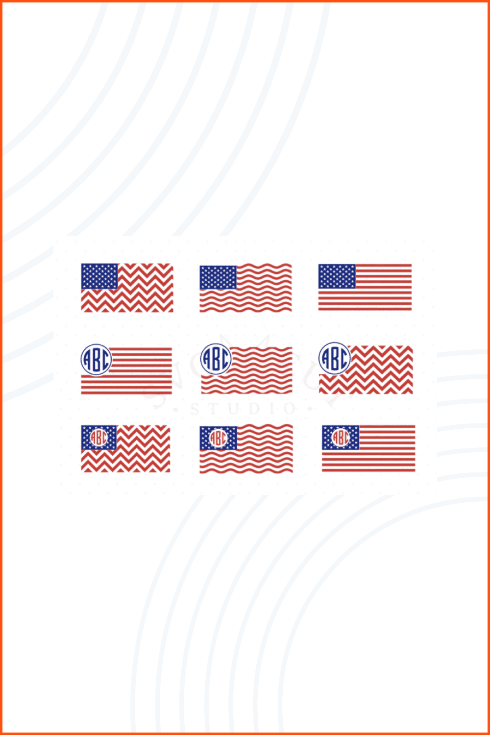 American Flag Monogram.