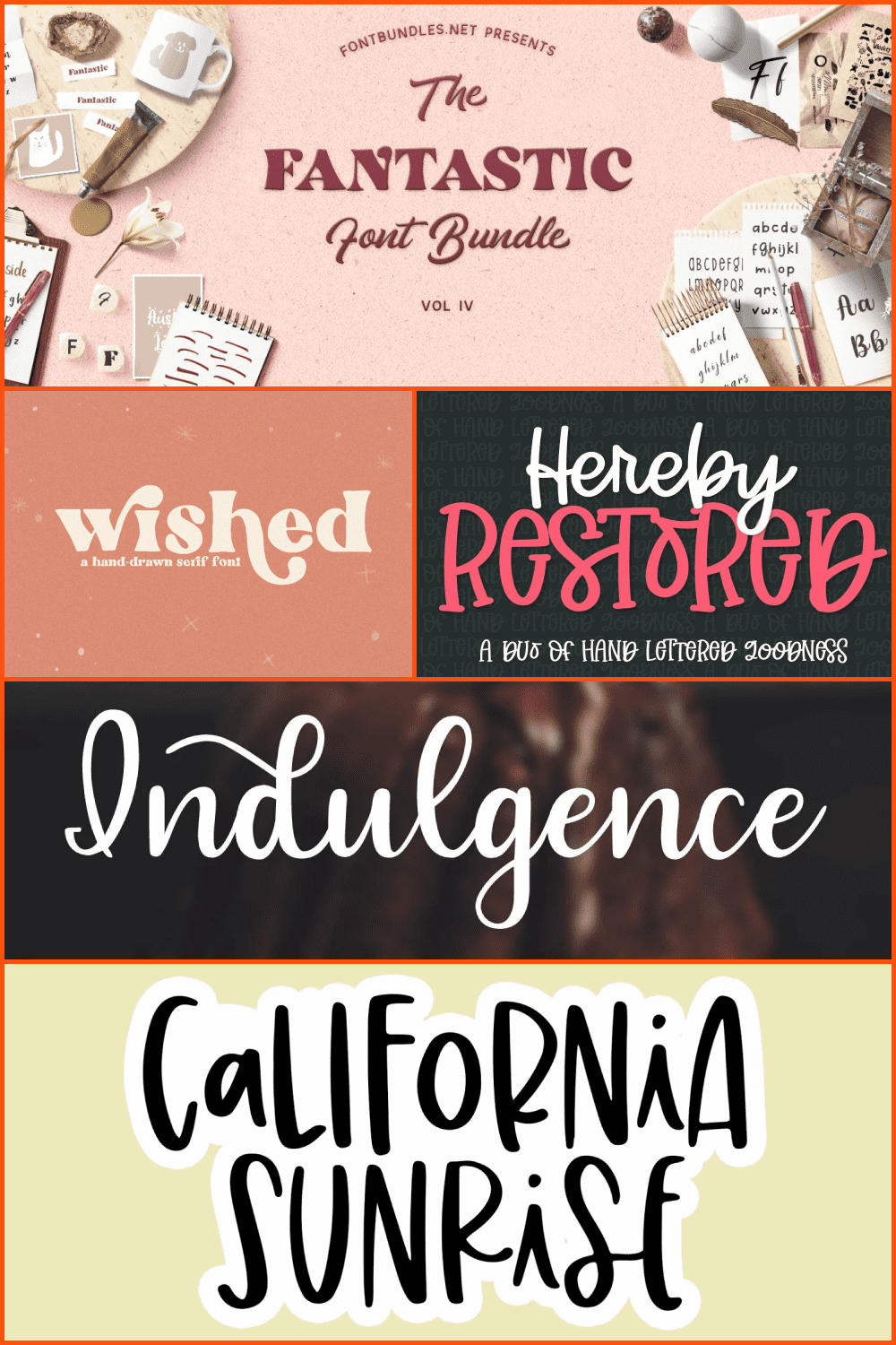 Fantastic fonts collage.