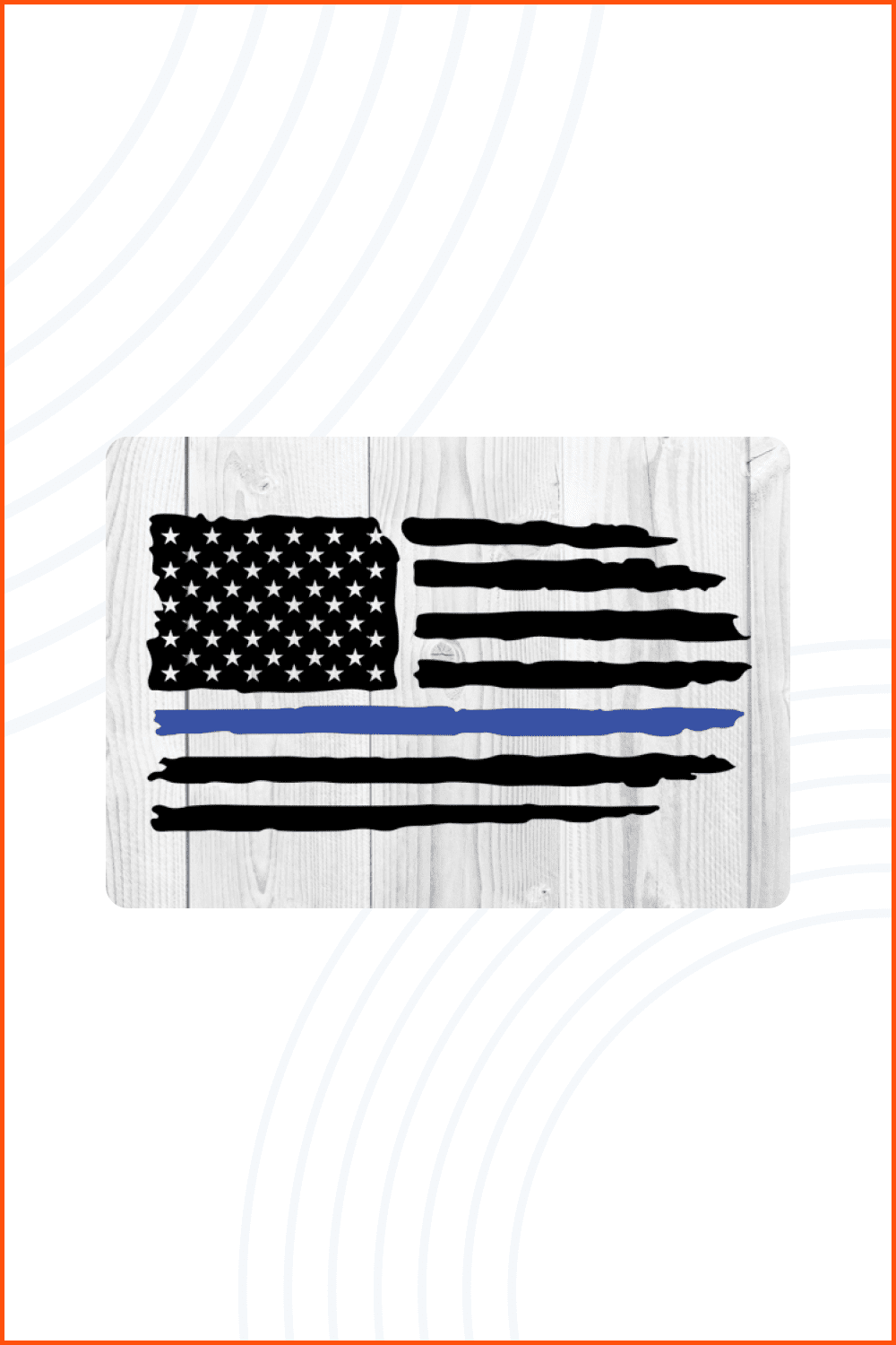 American flag blue line svg free file.