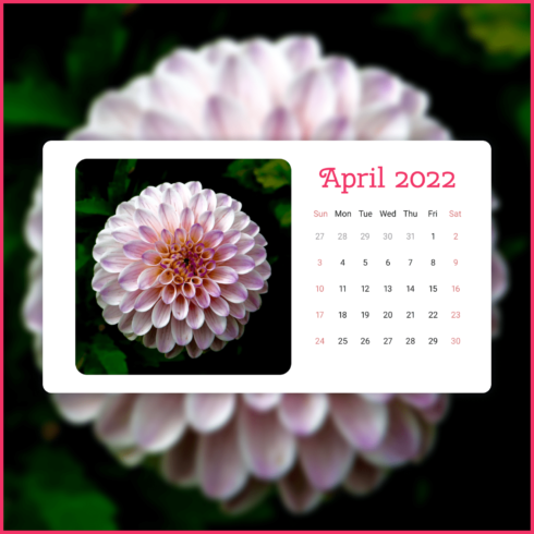 Free Printable Calendar with a Golden-daisy: April 2022 – MasterBundles