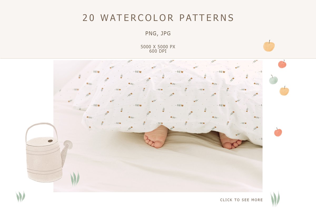 20 watercolor patterns.