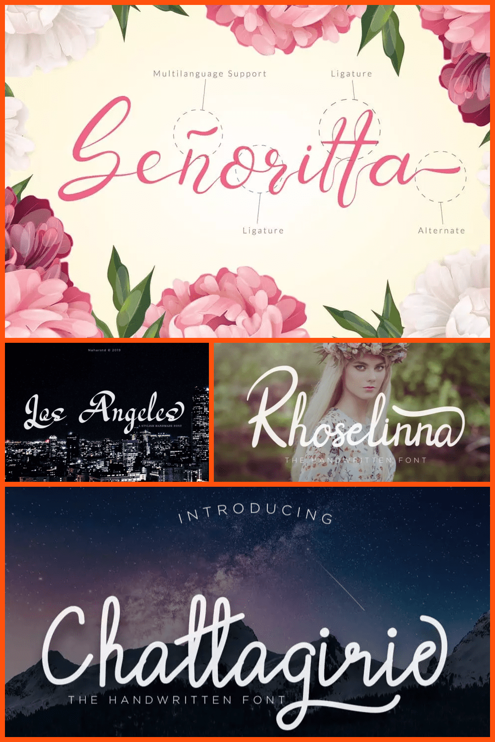 4 Premium & Beautiful Script Fonts.