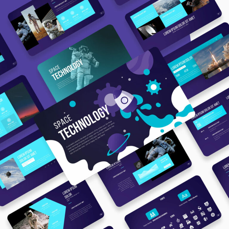 Space Technology PowerPoint Template – MasterBundles