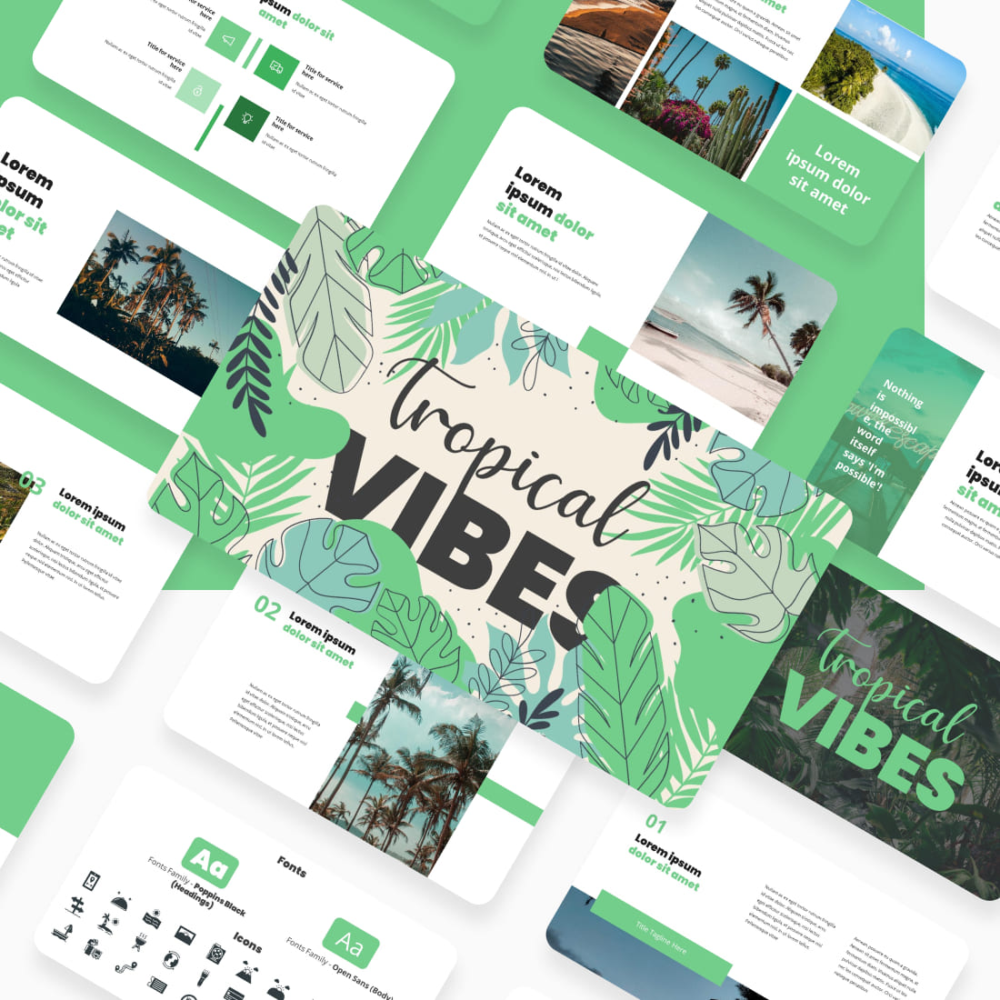 Tropical PowerPoint Template cover image.