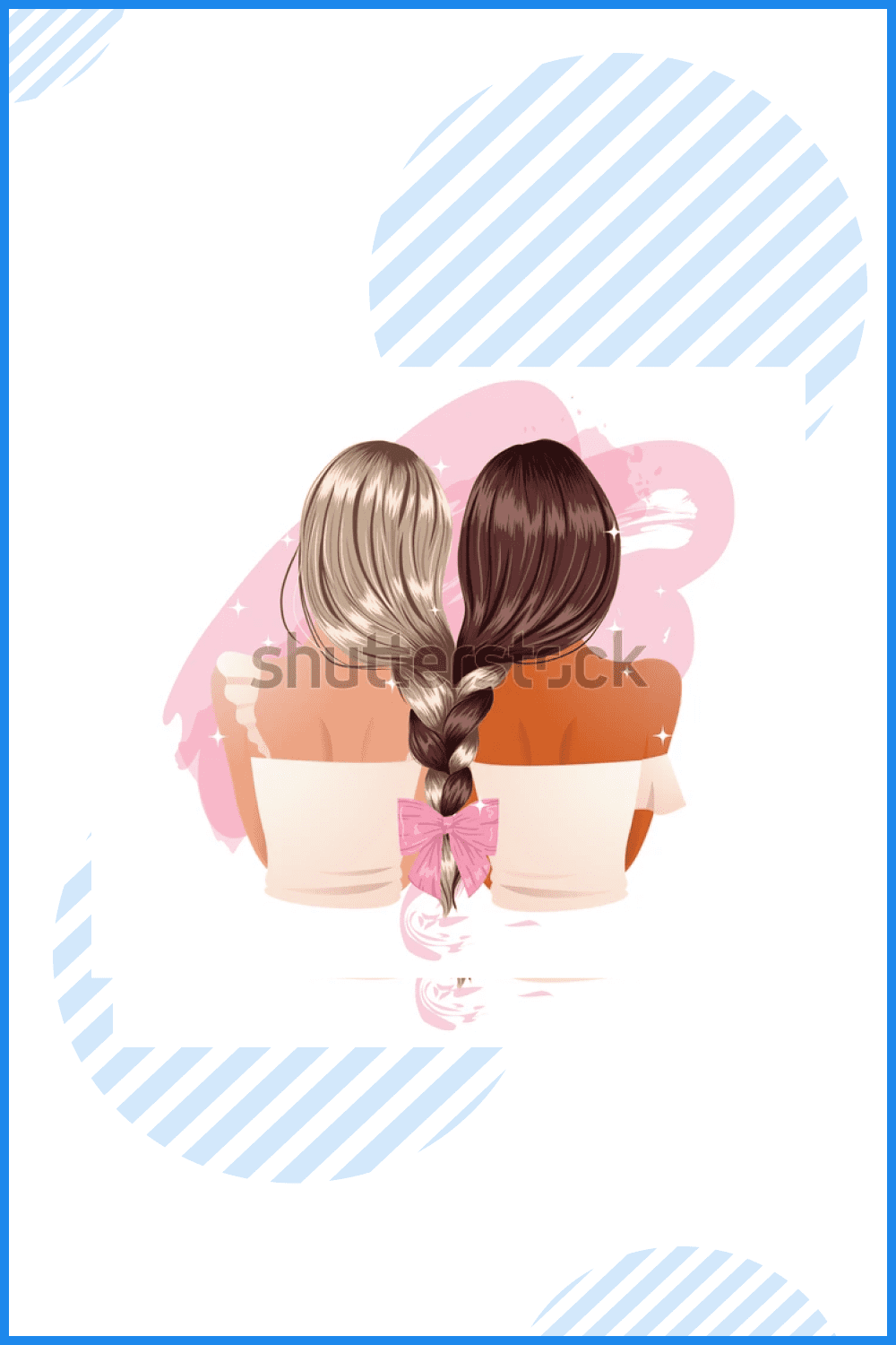 Two girls with braided braids.