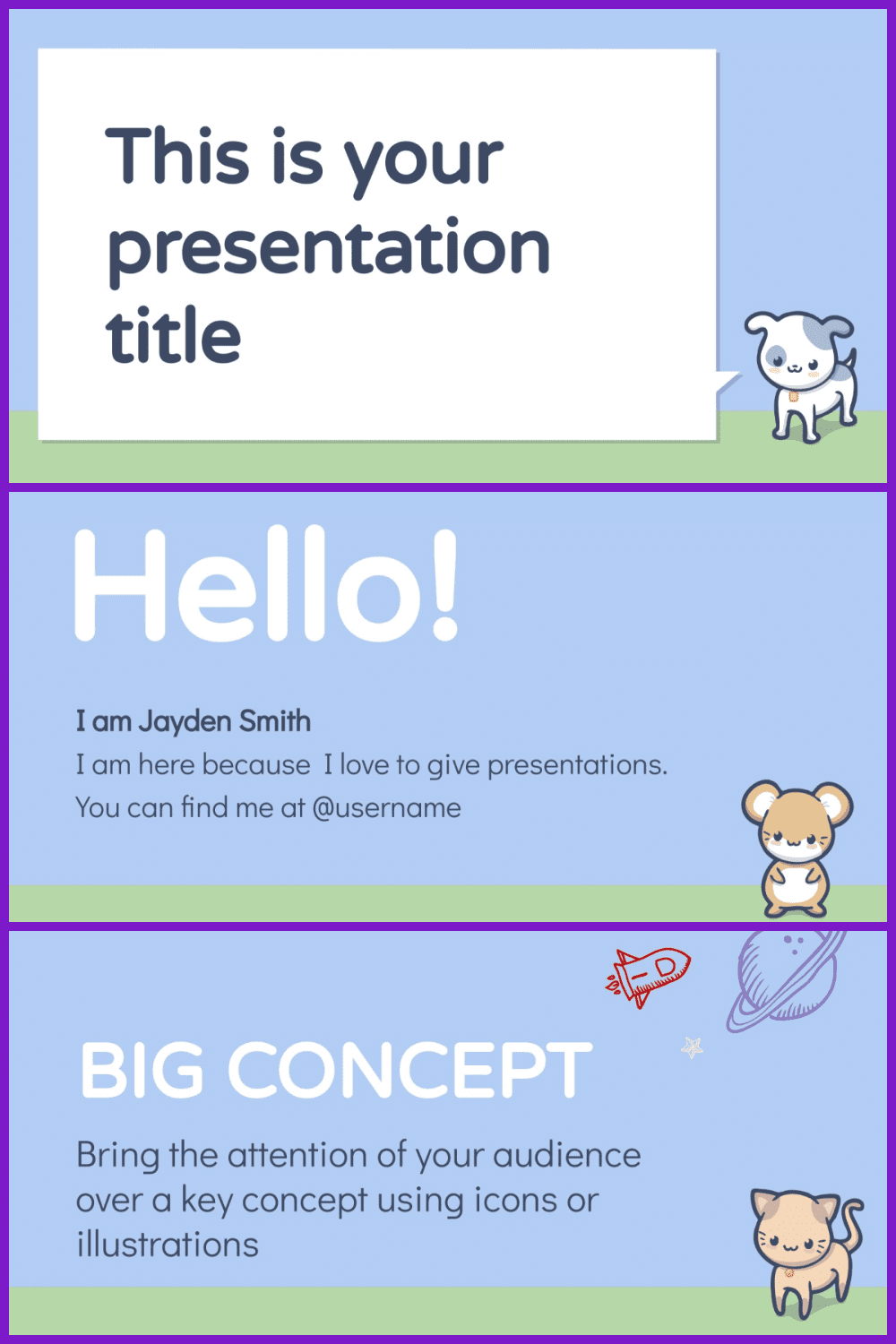 Cute Pets Presentation Template.