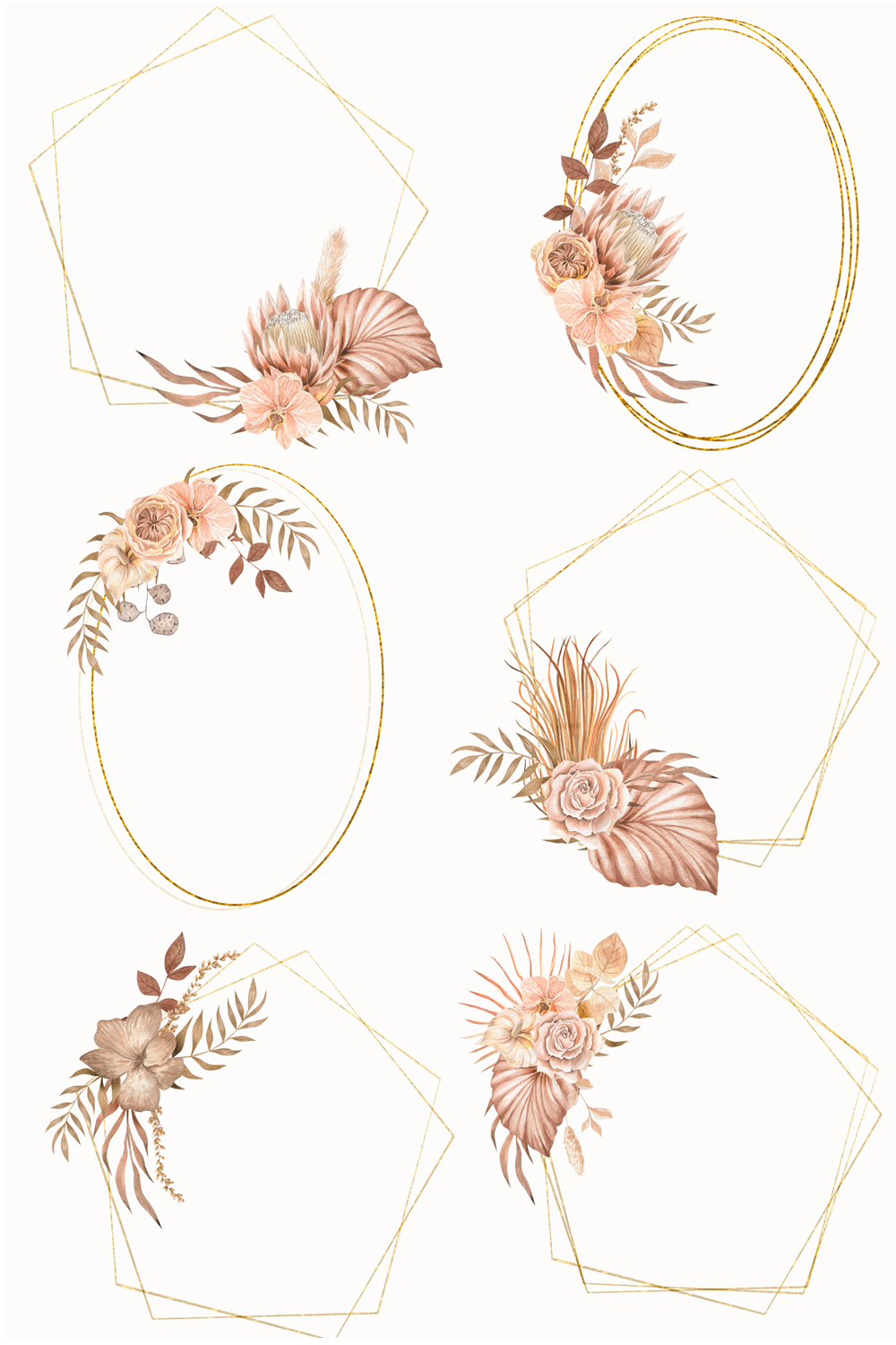 Boho Flowers Watercolour Collection.