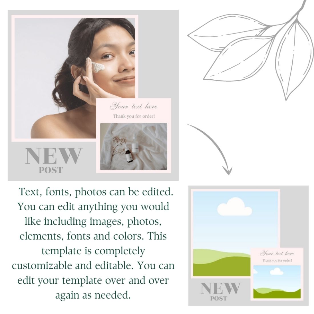 Boho Canva Instagram Post Templates how to.