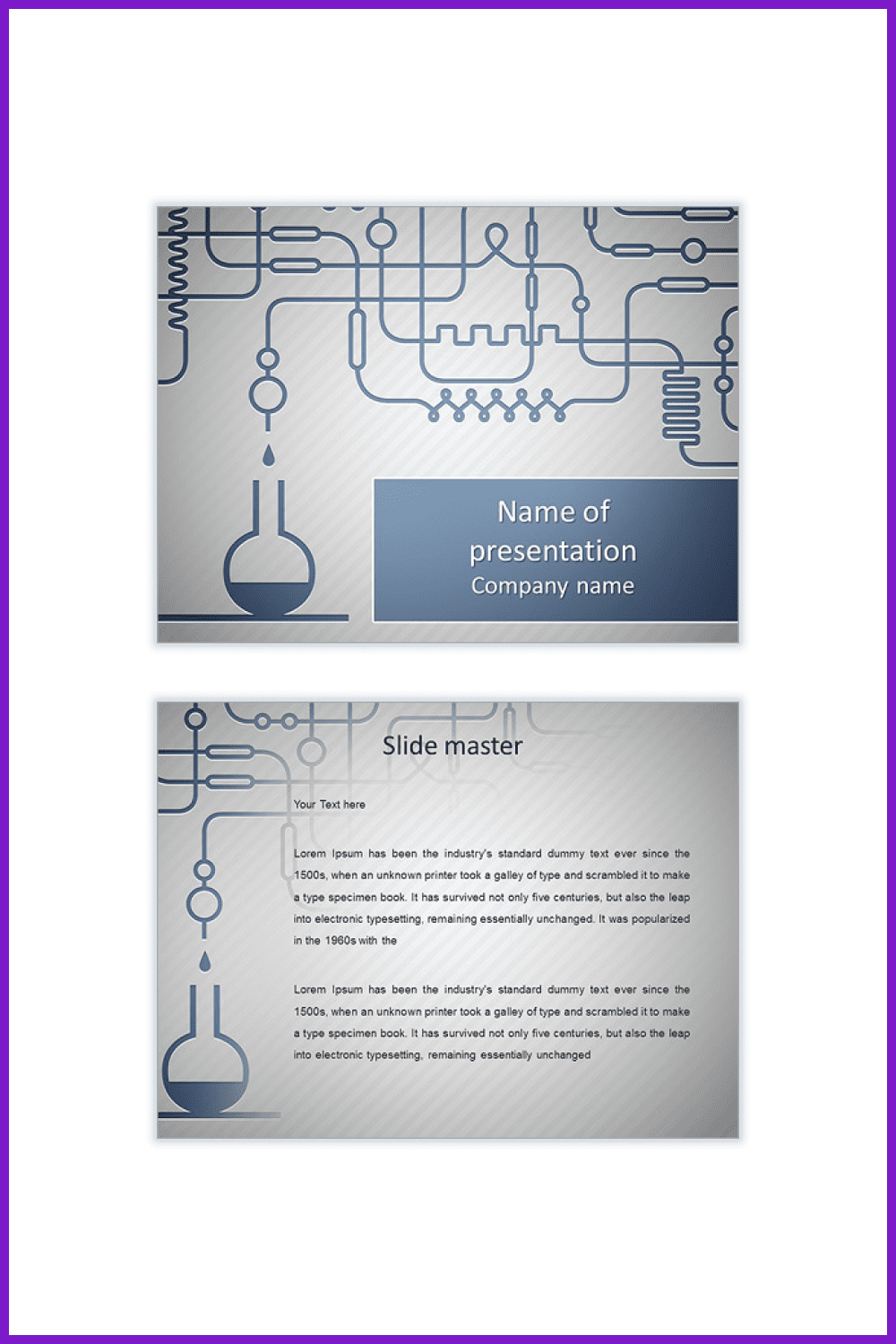 A set of chemical equipment PowerPoint Template & Infographics Slides.