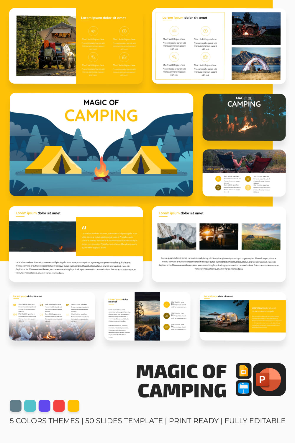 Camping travel presentation template.