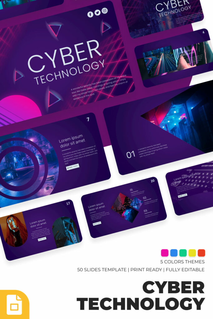 Cyber Technology Google Slides Theme – MasterBundles