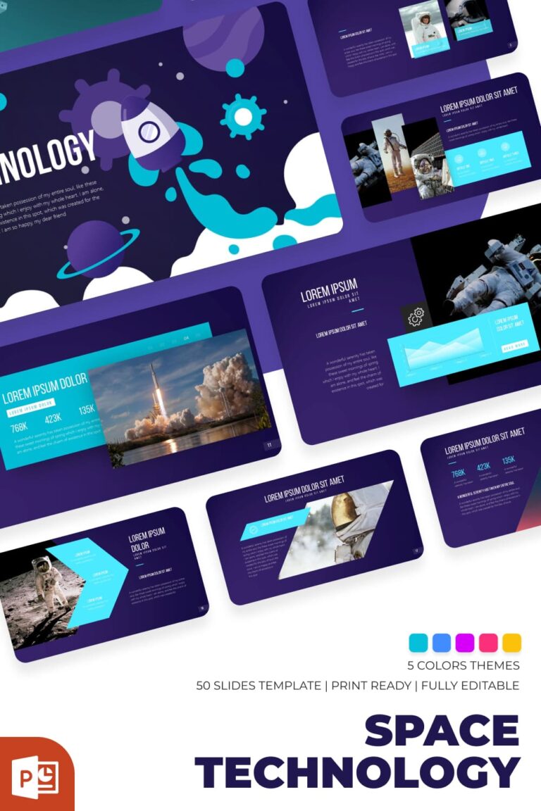 Space Technology PowerPoint Template – MasterBundles