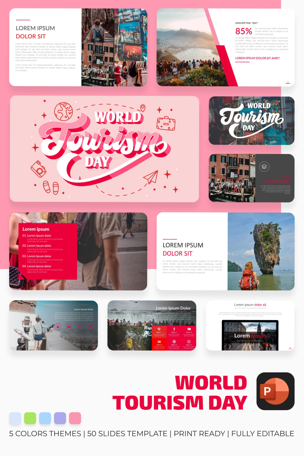 World Tourism Day PowerPoint Template.