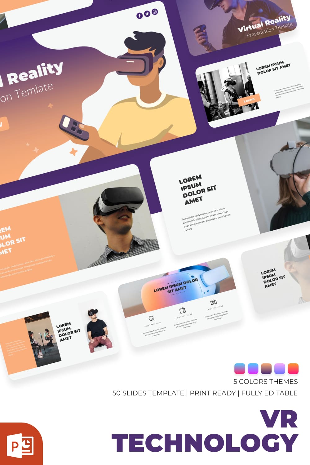 VR Technology PowerPoint Template.