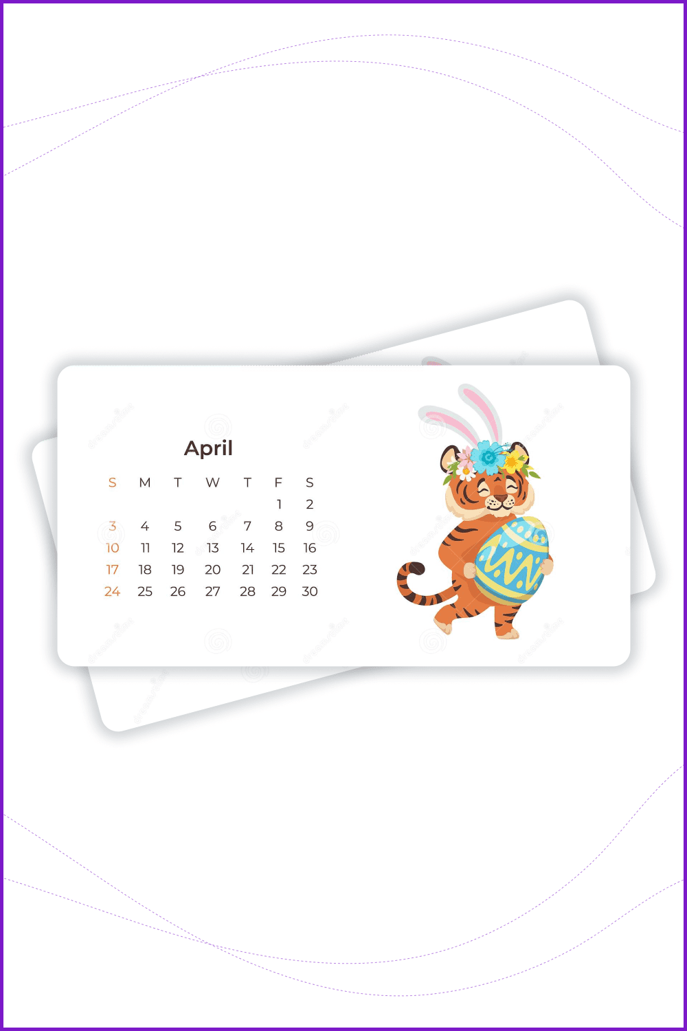 Funny calendar with dancing tiger.