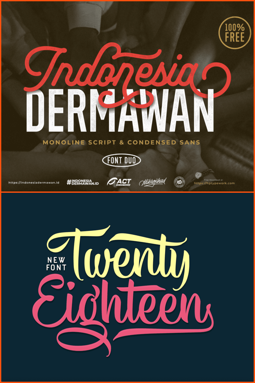 Collage with fonts made by Hendra Pratama.