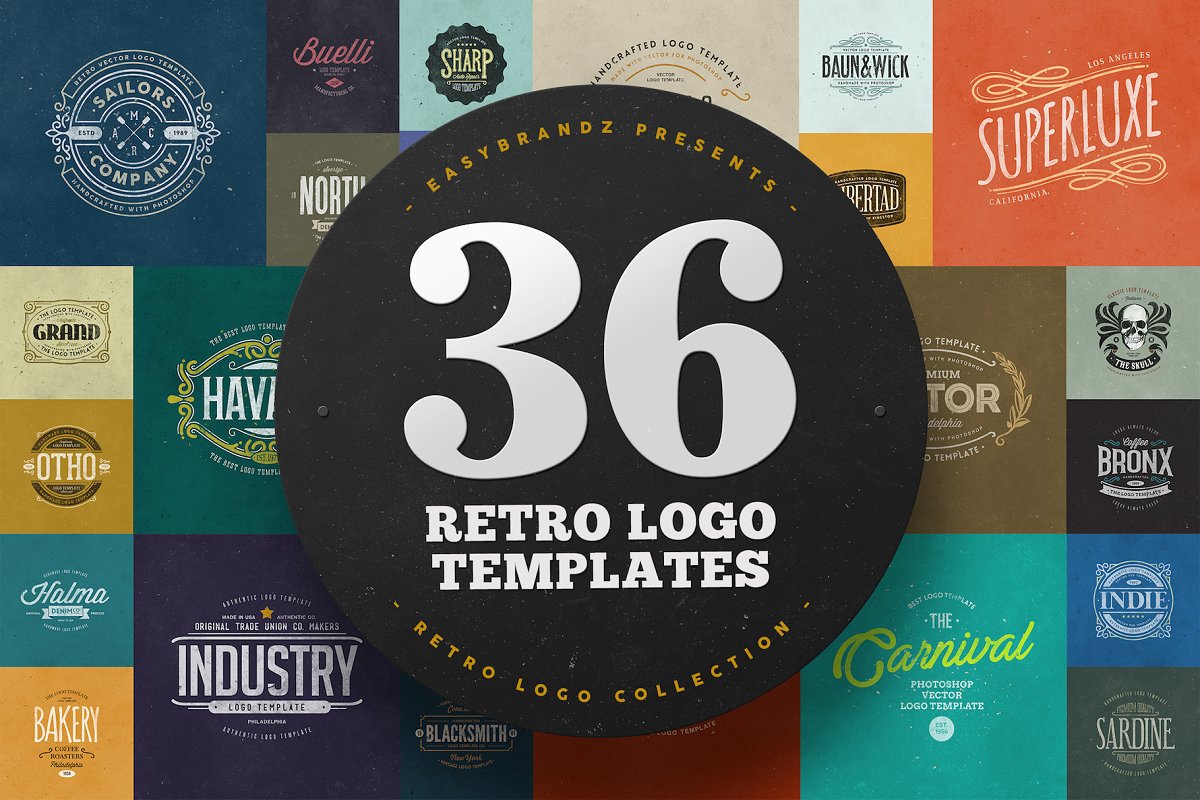 The main image preview of 36 Logo Templates Bundle.