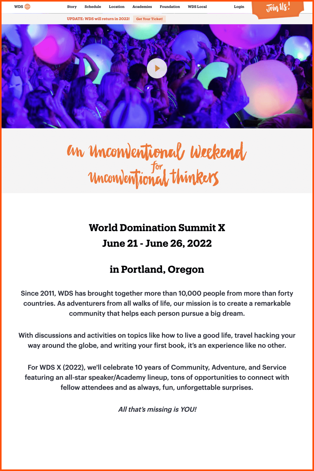 World Domination Summit Banner.