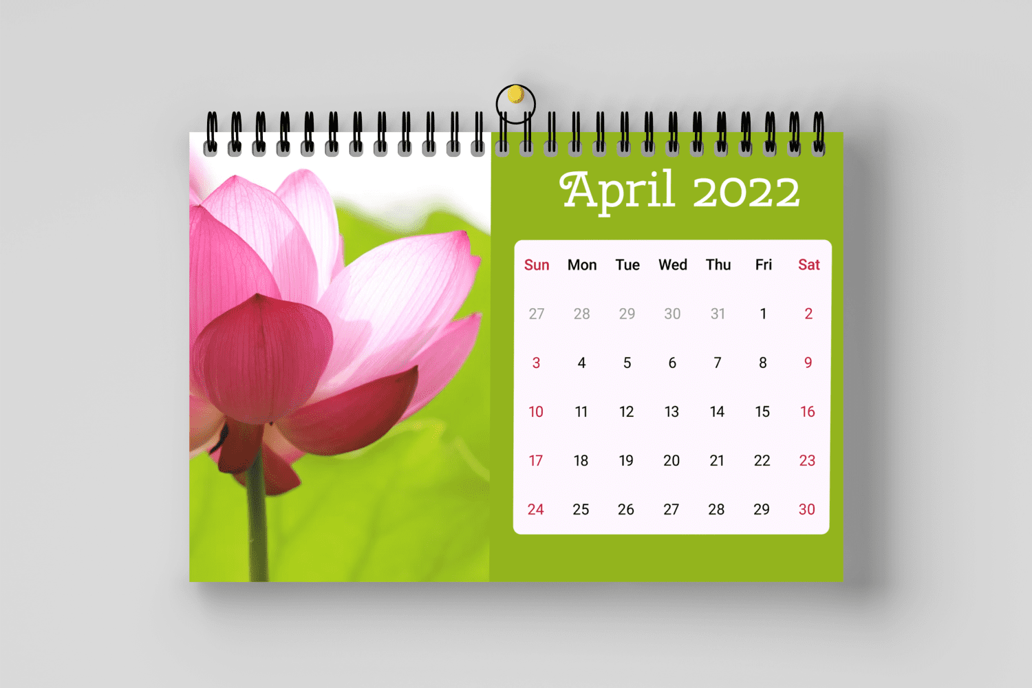 Free Downloadable April Calendar.