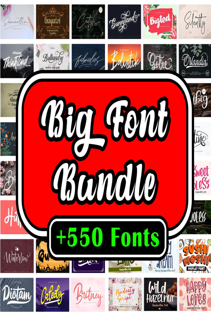 550 Font Bundle, Fonts for cricut, embroidery font, Handwritten fonts ...