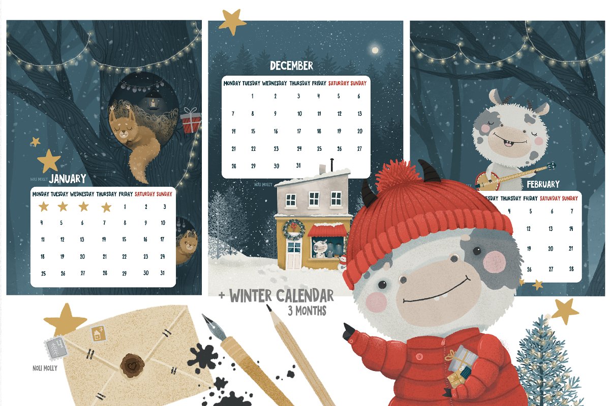 Create your own winter calendar.