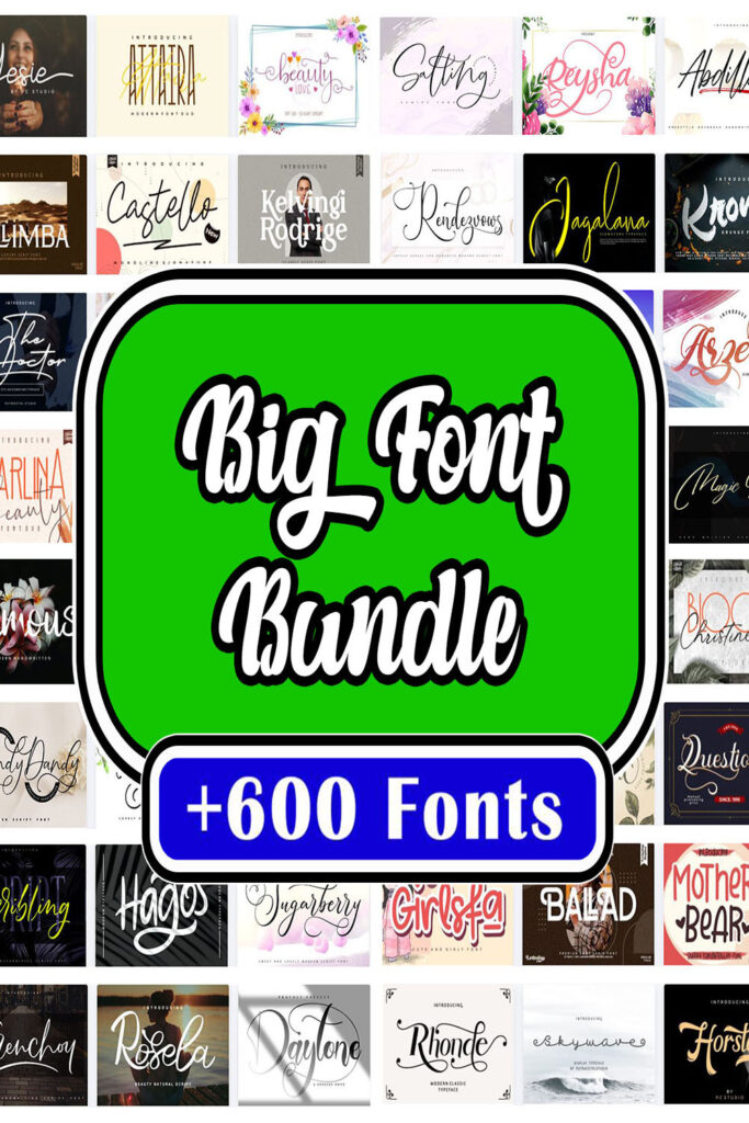 600 Font Bundle, Fonts for cricut, embroidery font, Handwritten fonts ...