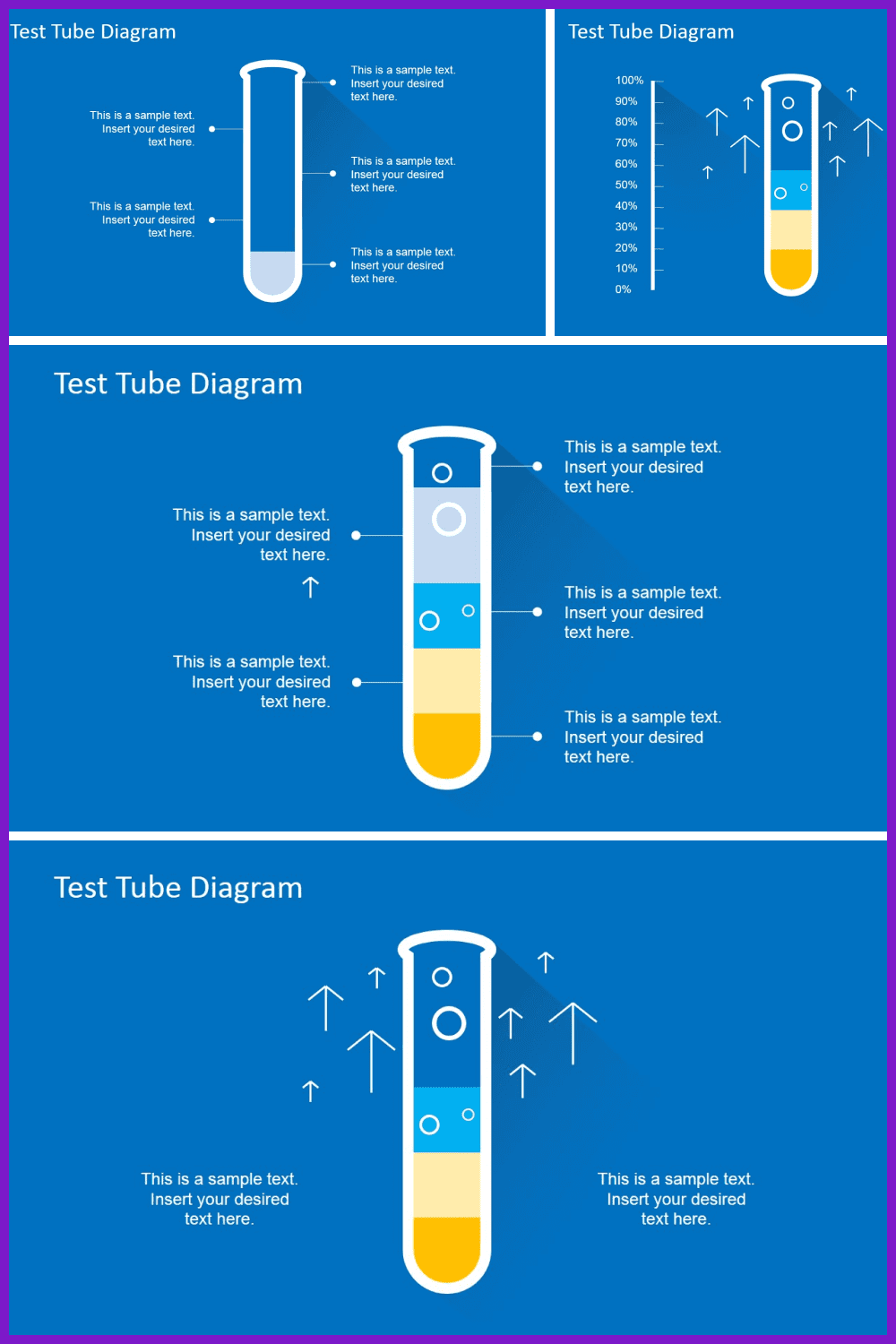 Flat Test Tube Infographic PowerPoint Diagram.