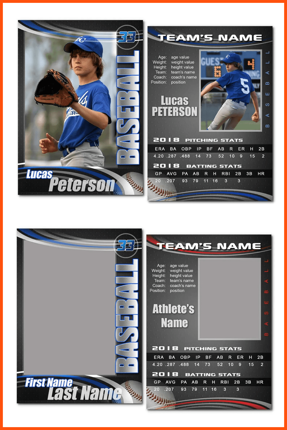 Baseball Cards Templates.